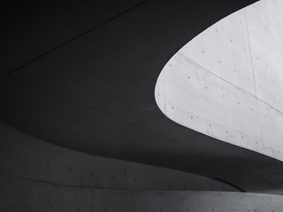 Architecture details Cement wall Modern building Futuristic Curve Space Abstract background - obrazy, fototapety, plakaty