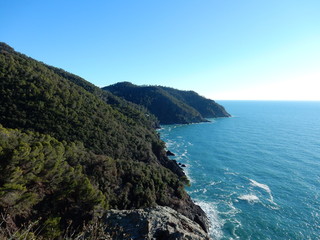 Fototapeta premium hiking between Bonassola and Framura, Liguria, Italy