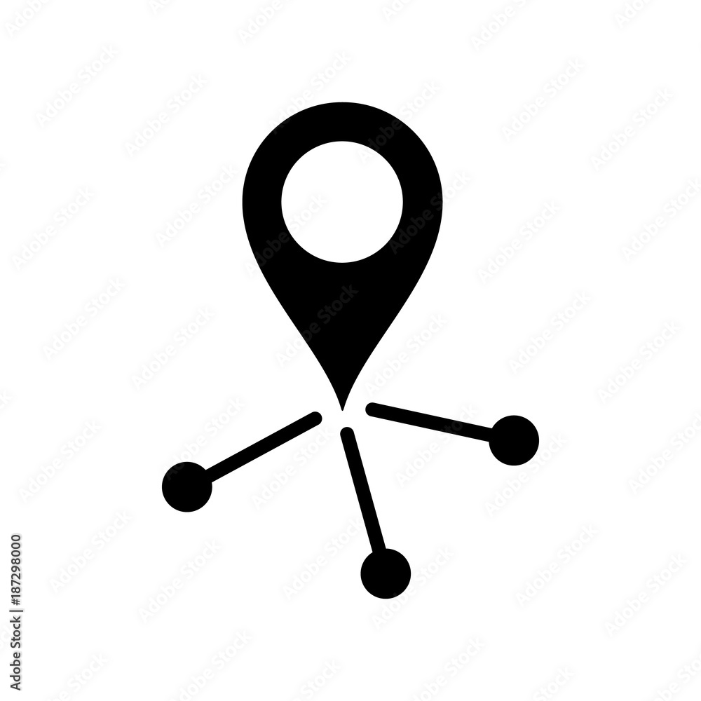 Poster map marker network vector icon. flat smooth blue symbol. pictogram is isolated on a white background