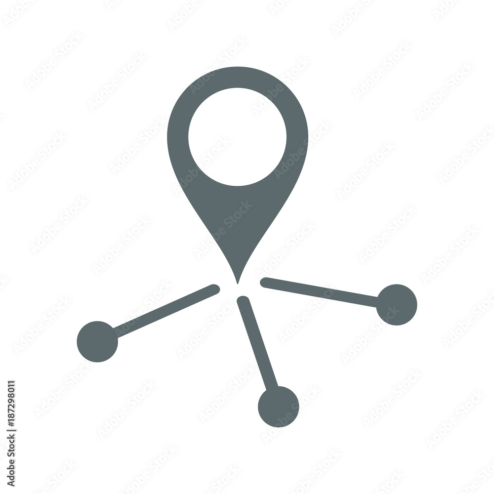 Poster map marker network vector icon. flat smooth blue symbol. pictogram. designed for web and software in