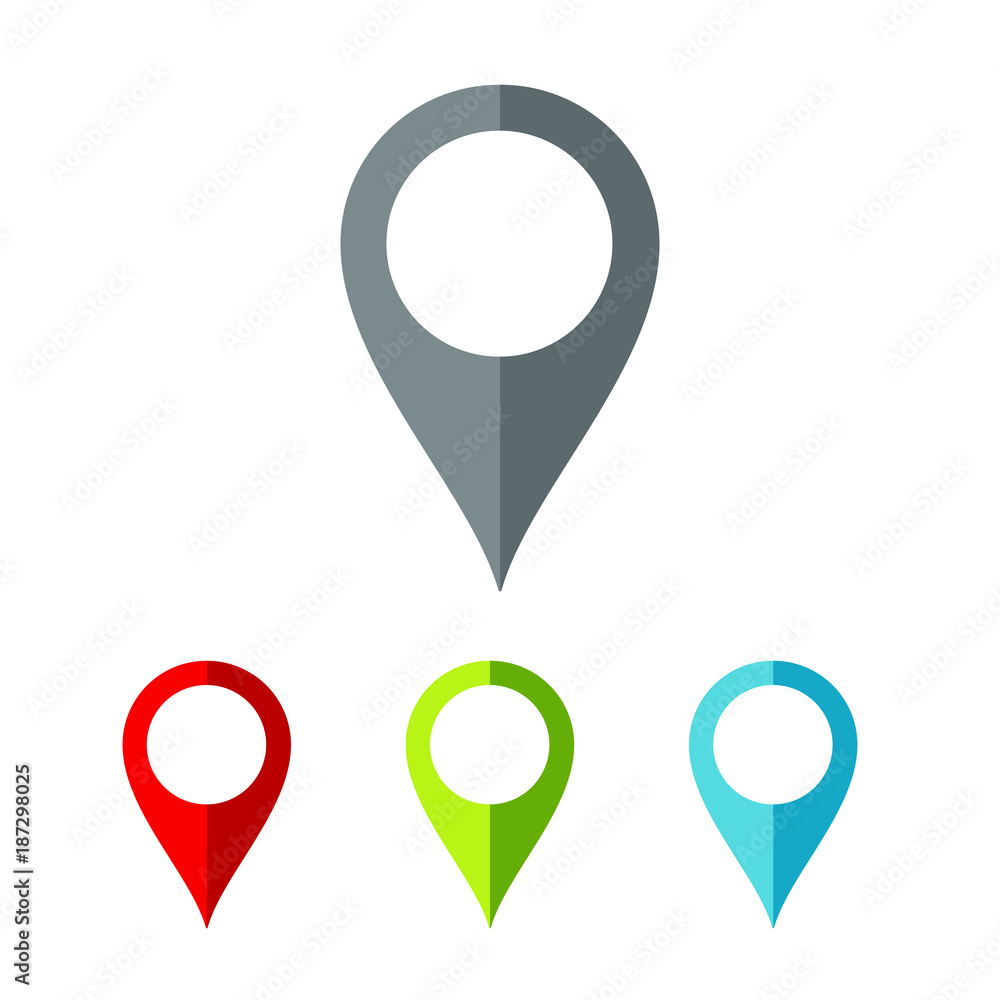 Poster map marker network vector icon. flat smooth blue symbol. pictogram. designed for web and software in