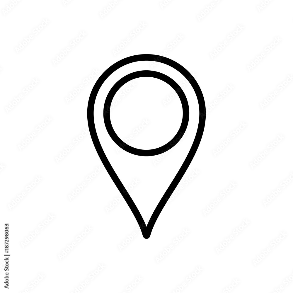 Poster location line icon vector. pin map sign pointer. marker. navigation map, gps, direction, place, comp