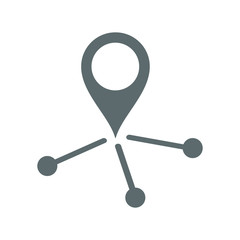 Map Marker Network vector icon. Flat smooth blue symbol. Pictogram. Designed for web and software interfaces.