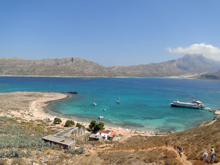 Azure lagoon Balos, on the Greek island of Crete.