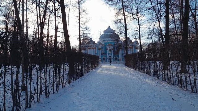 Catherine Park in Pushkin in winter