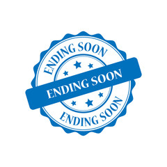 Ending soon blue stamp illustration