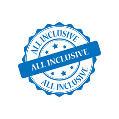 All inclusive blue stamp illustration