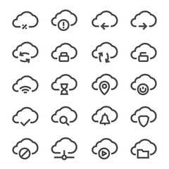 Vector isolated cloud technologies icons set