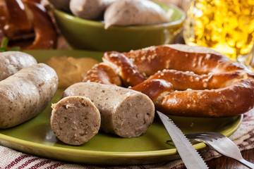 Bavarian breakfast with white sausage