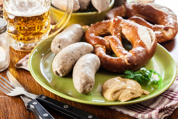 Bavarian breakfast with white sausage