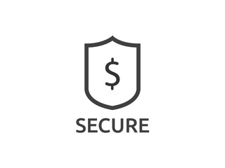 Dollar shield icon. money Security protection symbol Concept vector illustration