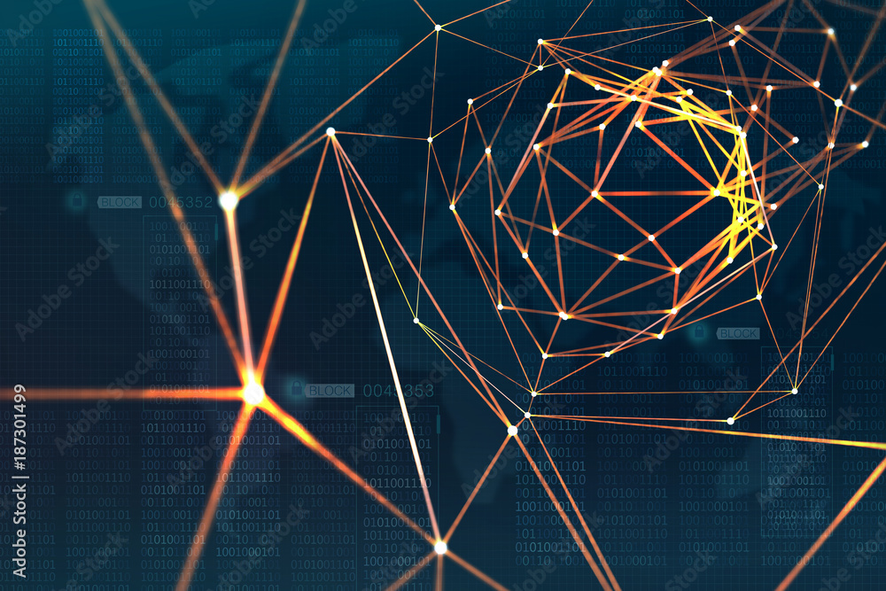 Poster Protection and storage of digital data using the blockchain technology. Artificial intelligence based on neural networks. Global Information Network. Concept of the development of digital technologies