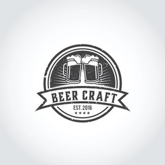 Fototapeta premium Beer Craft Logo Design. Vector Illustrator Eps. 10