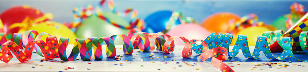Festive party or carnival banner with balloons