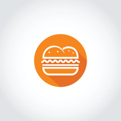 Burger Flat Logo Icon. Vector Illustrator Eps. 10