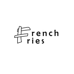 French fries logo in simple style