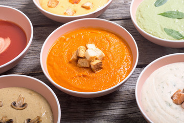 Set of cream soups