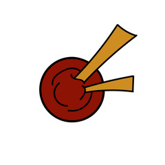 French fries logo in cartoon style