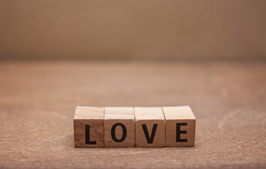 wooden letters word love