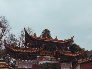 Architectural details of Huating Temple (Kunming, Yunnan, China)