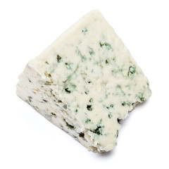 blue cheese on a white background. Clipping path