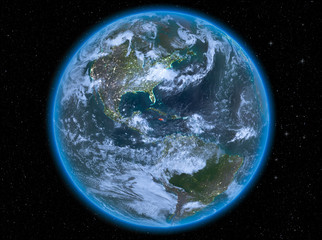 Jamaica at night on Earth