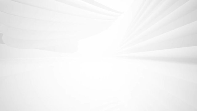White smooth abstract architectural background. 3D animation and rendering 
