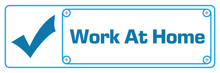 Work At Home Blue Horizontal Border Screw 