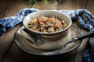Traditional polish sauerkraut (bigos).