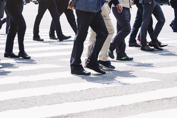 Fototapeta na wymiar People walking on street Business Man urban lifestyle