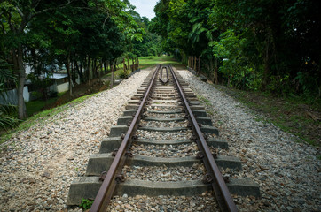 Fototapeta na wymiar Dead End Railroad Tracks in Singapore