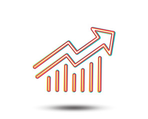 Chart line icon. Report graph or Sales growth sign. Analysis and Statistics data symbol. Colourful graphic design. Vector