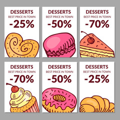 sale of desserts. Bakery and cafe