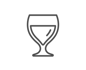 Wine glass line icon. Alcohol drink sign. Beverage symbol. Quality design element. Editable stroke. Vector