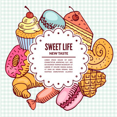 confectionery desserts. Bakery and cafe