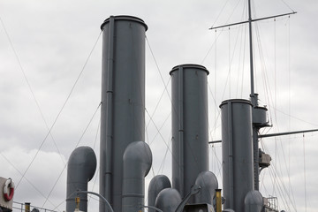 Pipes of battle vessel - cruiser Aurora