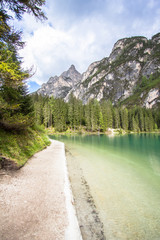 Lake Braies in Dolomites, Italy