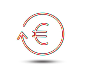 Euro Money exchange line icon. Banking currency sign. EUR Cash symbol. Colourful graphic design. Vector