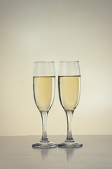 Two glasses with champagne