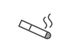 Smoking area line icon. Cigarette sign. Smokers zone symbol. Quality design element. Editable stroke. Vector