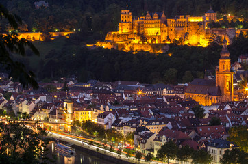 Naklejka premium View to castle, Heidelberg, Germany