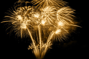 Golden firework on black