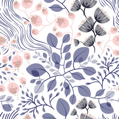 Seamless floral pattern vector illustration.