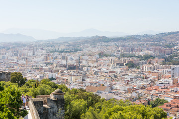 Fototapeta premium Panorama miasta Malaga, widziana z zamku Gibralfaro