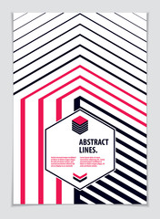 Abstract minimal geometric design background for business annual report, book cover, brochure, flyer or poster. Vector geometric pattern abstract background. A4 print format.