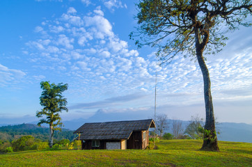 Obraz premium Beautiful campsite with Doi Luang Chiang Dao Mountain in Chiang Mai province Thailand. The second highest mountain in Northern Thailand