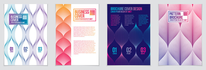 Minimal covers design. Vector set geometric patterns abstract backgrounds collection. Design templates for flyers, booklets, greeting cards, invitations and advertising. A4 print format.