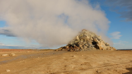 Out of steam thermal spring out of the ground