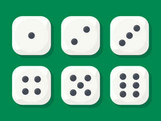 Craps. White dice vector illustration