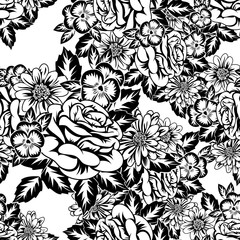 Fototapeta premium seamless monochrome pattern